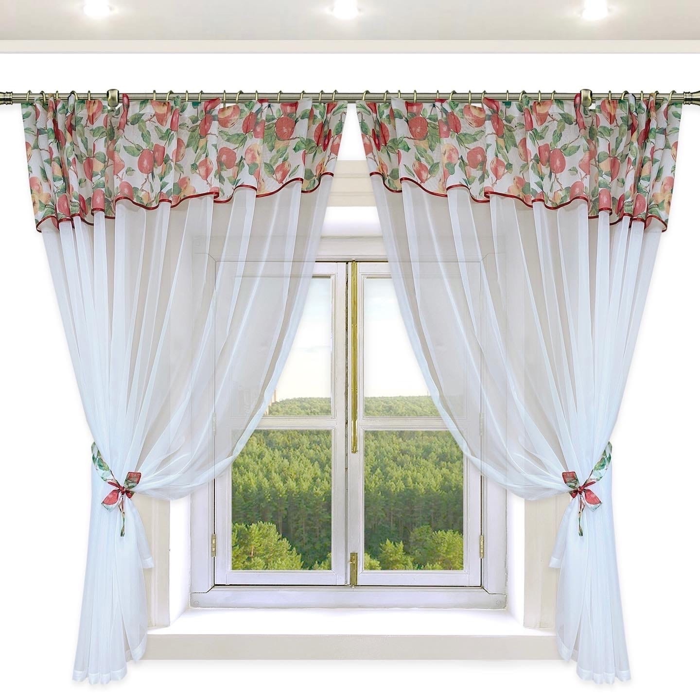 Готовый комплект тюлевых штор - Шторы для кухни