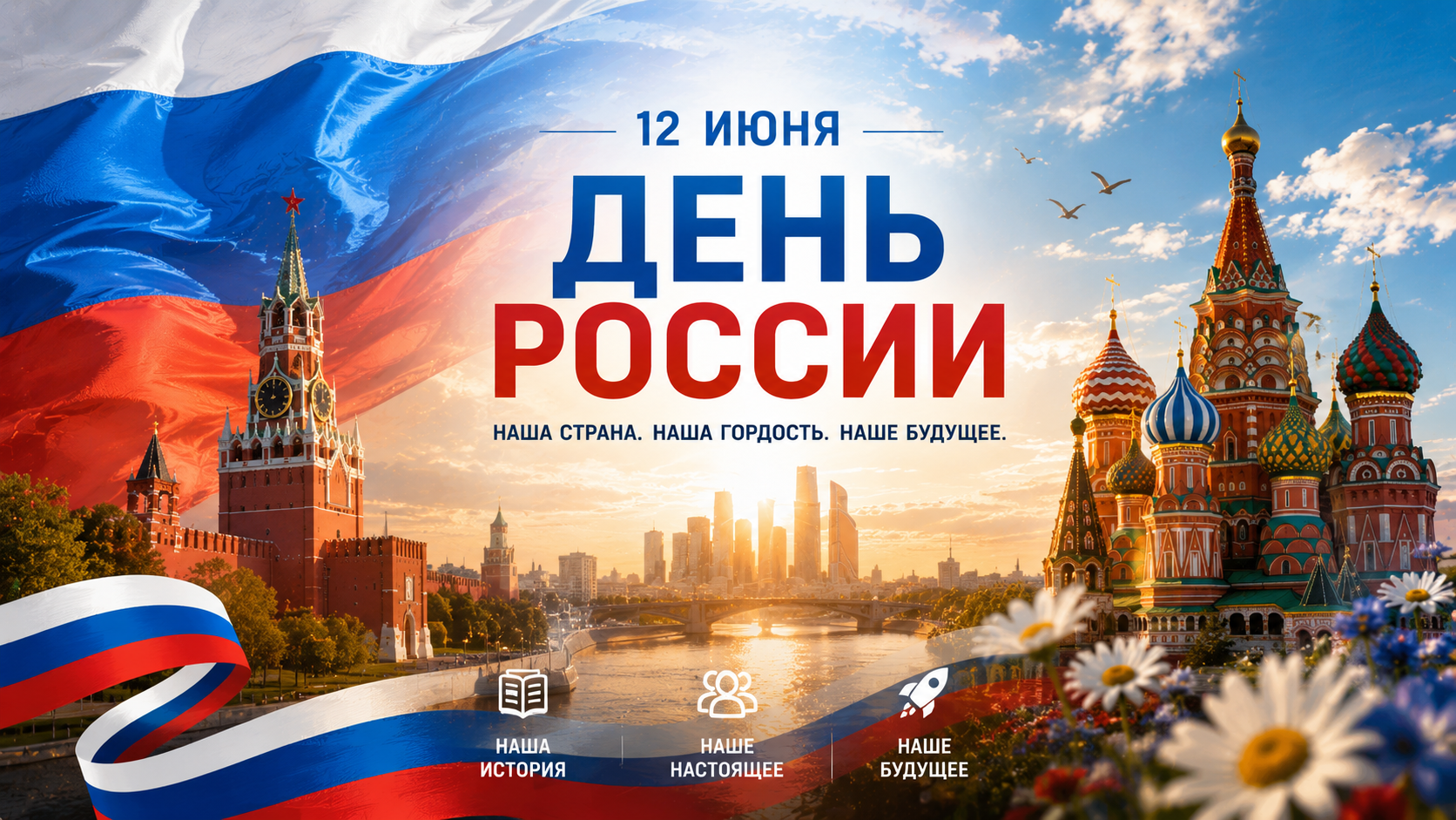 День России — история праздника 12 июня значение даты и интересные факты. Онлайн-школа SkillUp24 поздравляет с Днём России и помогает школьникам готовиться к ОГЭ и ЕГЭ онлайн по всей стране.