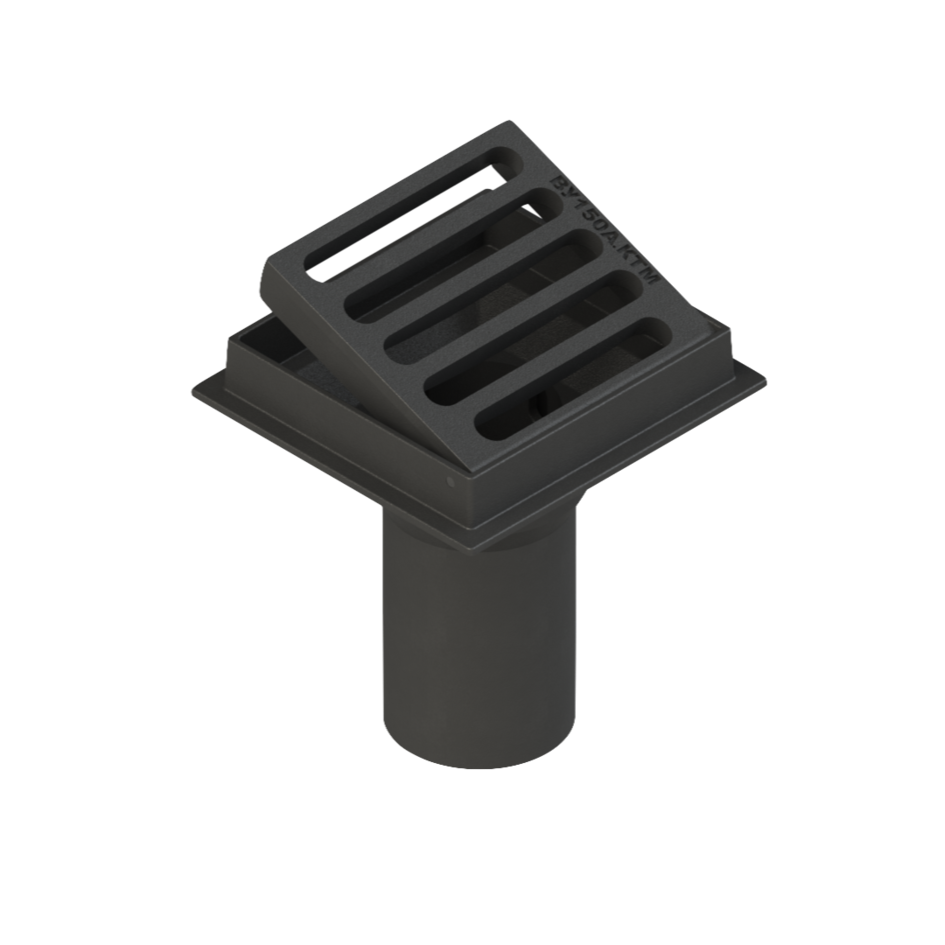 Чугунная решетка с водосточной воронкой - ВУ 150