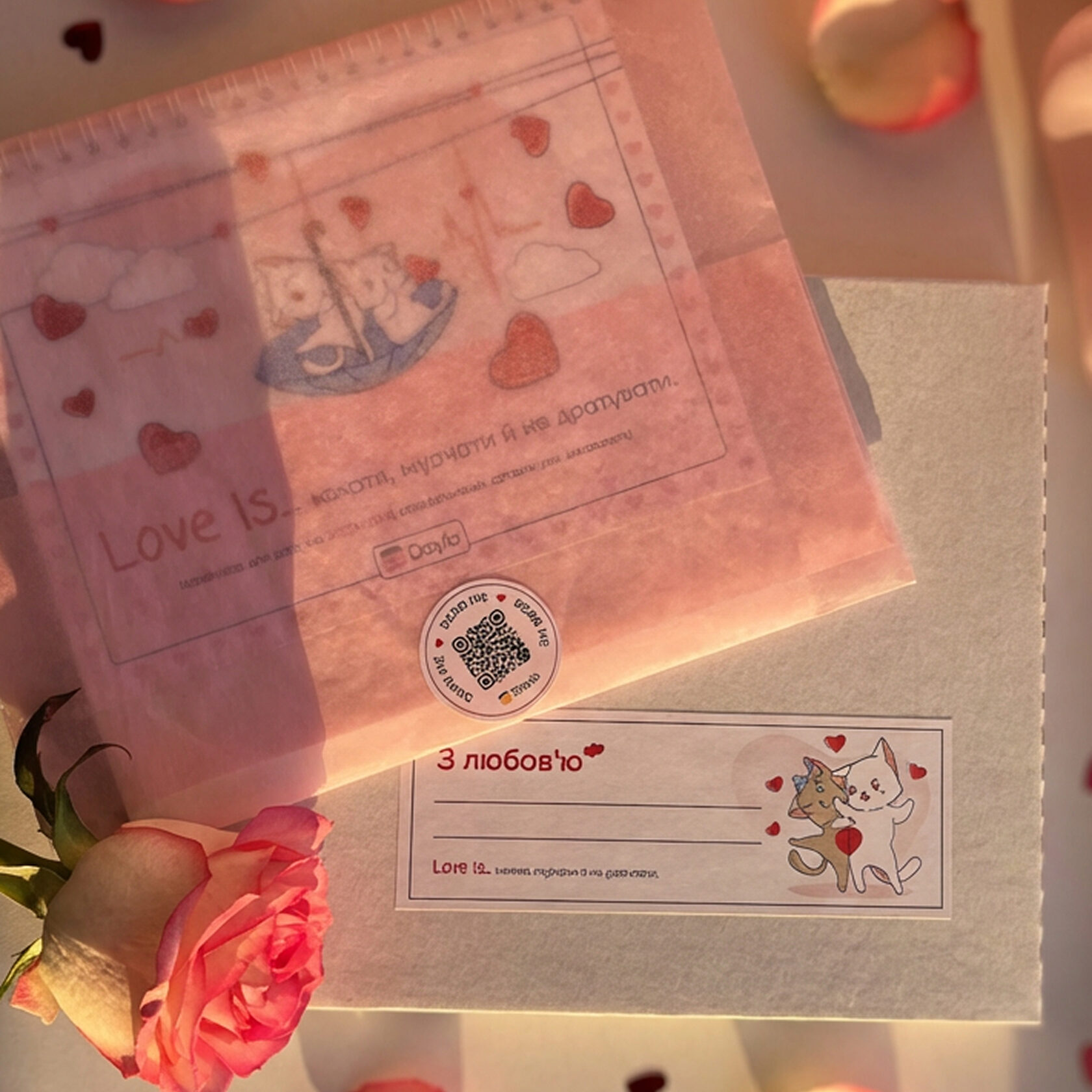 Настільний календар Love is для закоханих з котиками та фразами “Любов - це…”