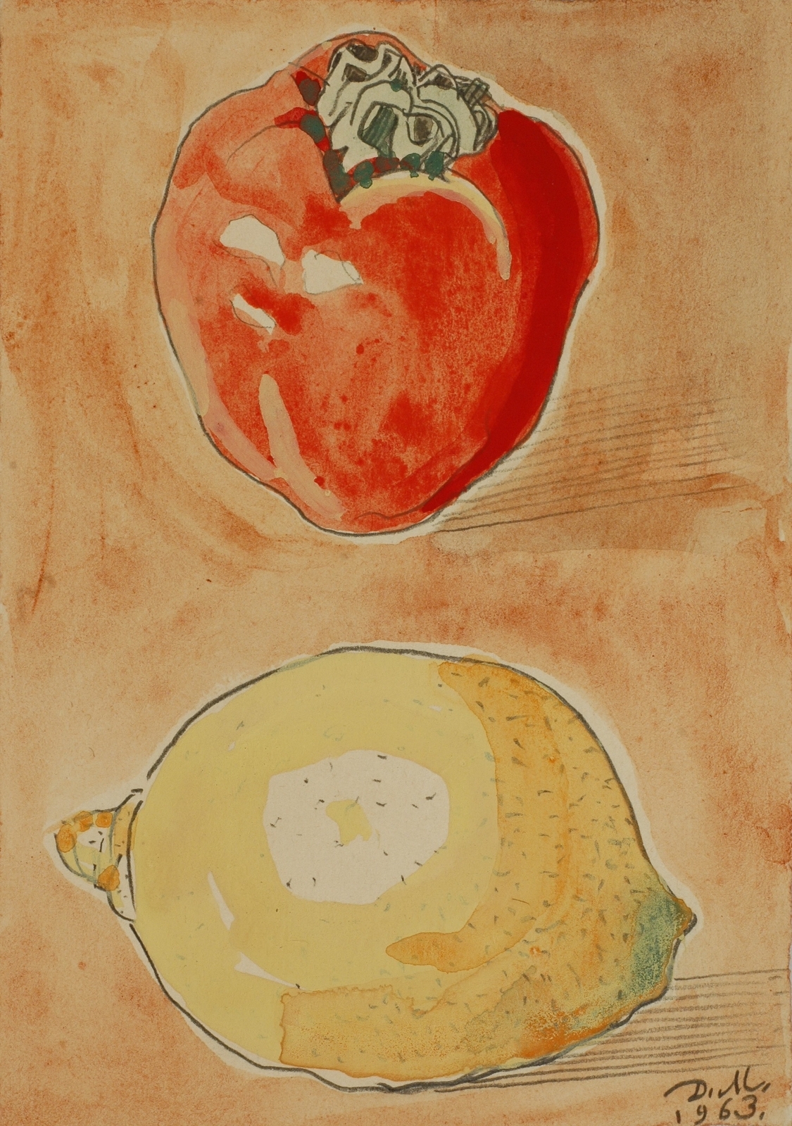 Натюрморт с лимоном и перцем. 1963 