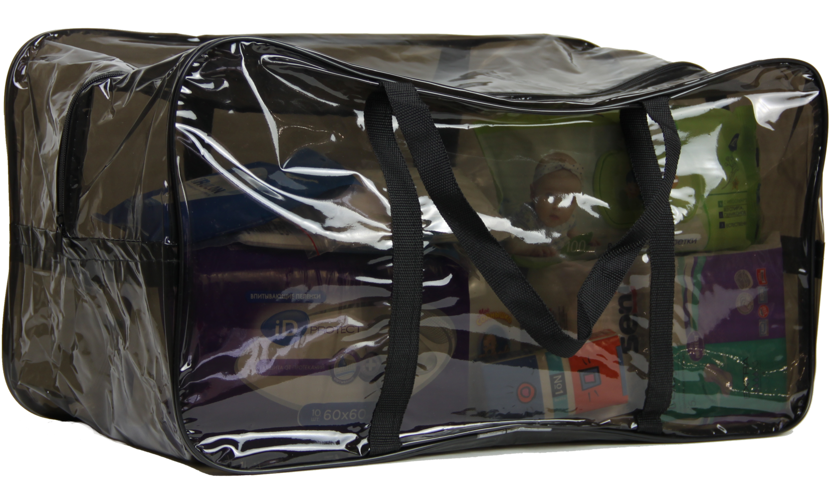 Черная полупрозрачная сумка в роддом от Чижика-Пыжика