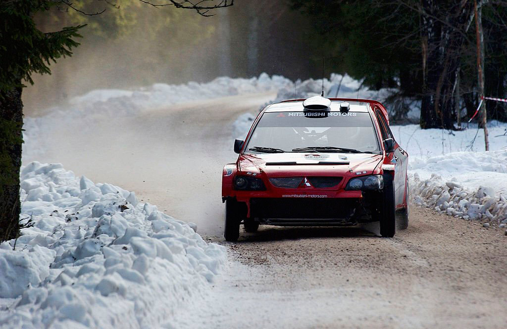 Кристиан Солберг и Кай Линдстрём, Mitsubishi Lancer WRC 04 (KX53 BKO), ралли Швеция 2004