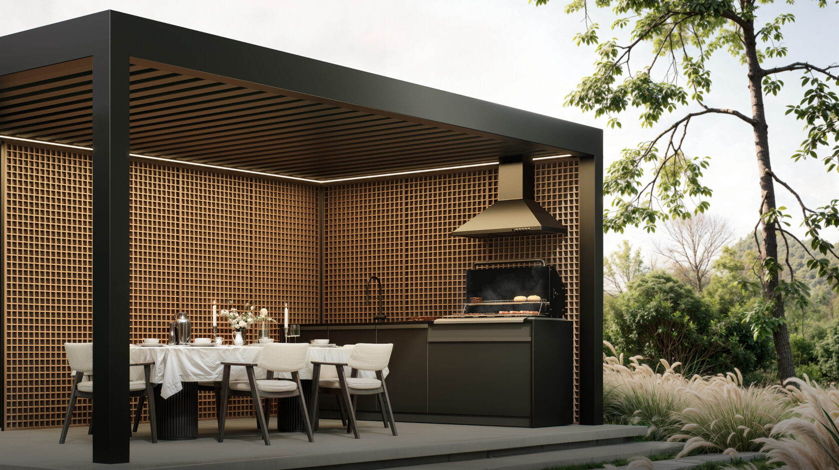 Современные террасы, патио и автонавесы, которые идеально вписываются в общий ландшафтный дизайн вашего загородного дома