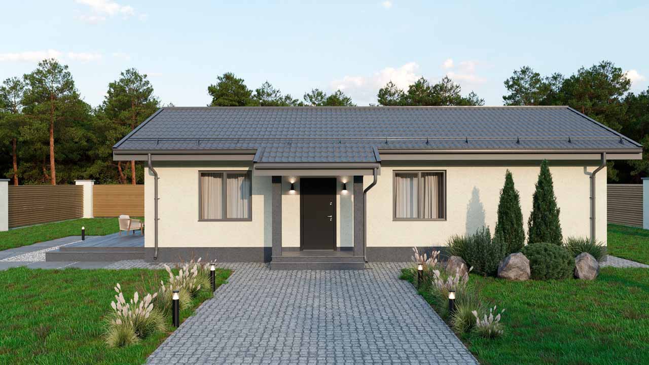 Проект одноэтажного дома ART HOUSE 94, 94 м²
