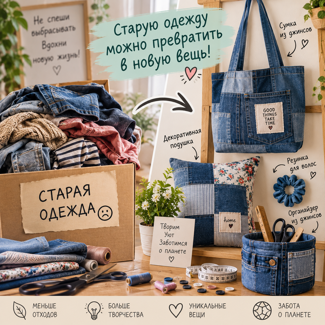 что сделать из старых джинсов - ресурс Я НАЙДУ