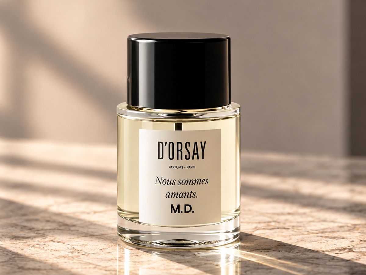 D’ORSAY Nous Sommes Amants. M.D. - флакон парфюма на стойке магазина