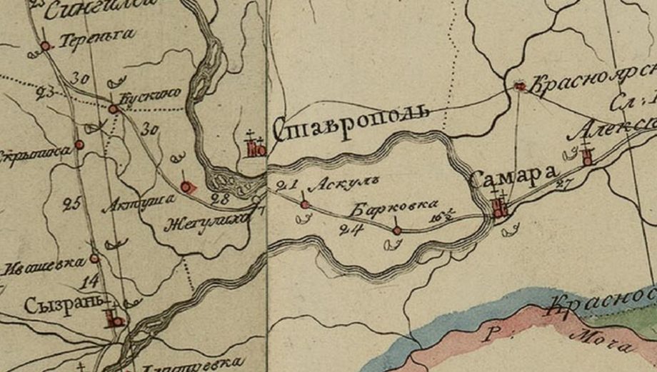 Карта самарского края в 17 веке