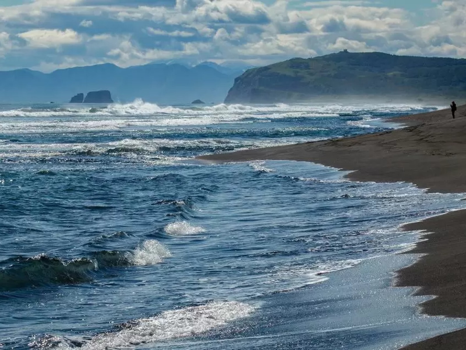 Тихий океан Камчатка Халактырский пляж