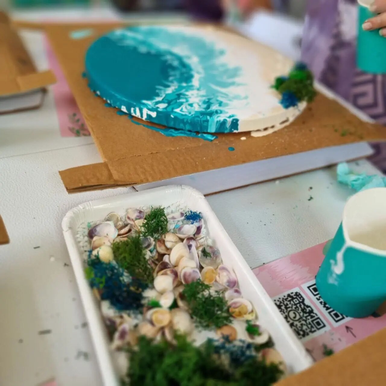 Готовая картина Море Fluid Art