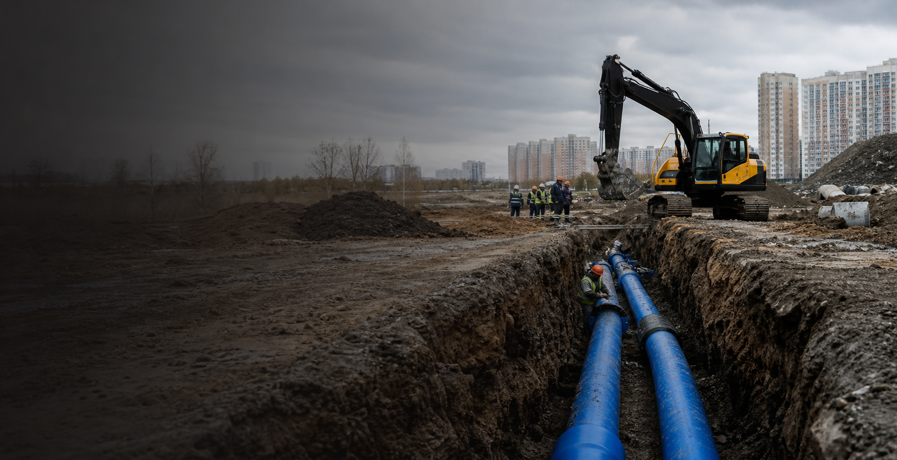 Монтаж наружного водопровода из полиэтиленовых труб