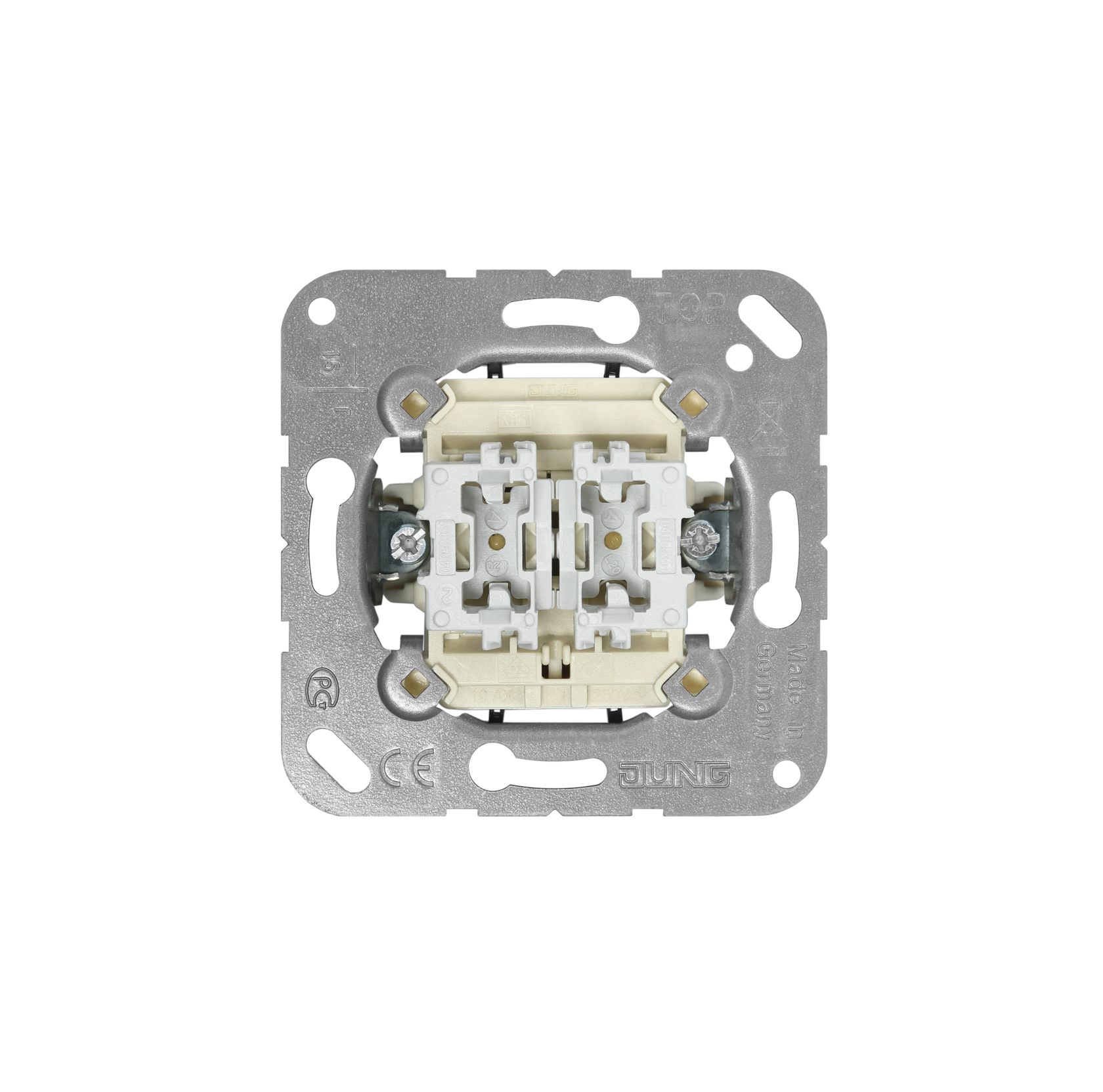 Выключатель двойной 10АХ, 250V универсальный (проходной)