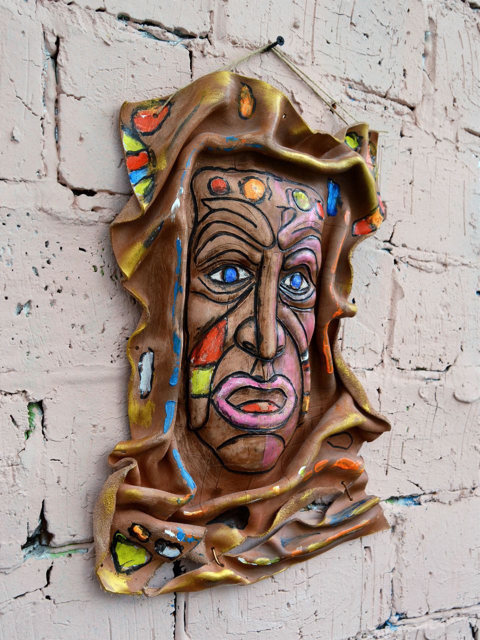 Маска из фактурной кожи настенная А.МузылевЪ &quot;Маскароны Московских Театров № 1&quot;