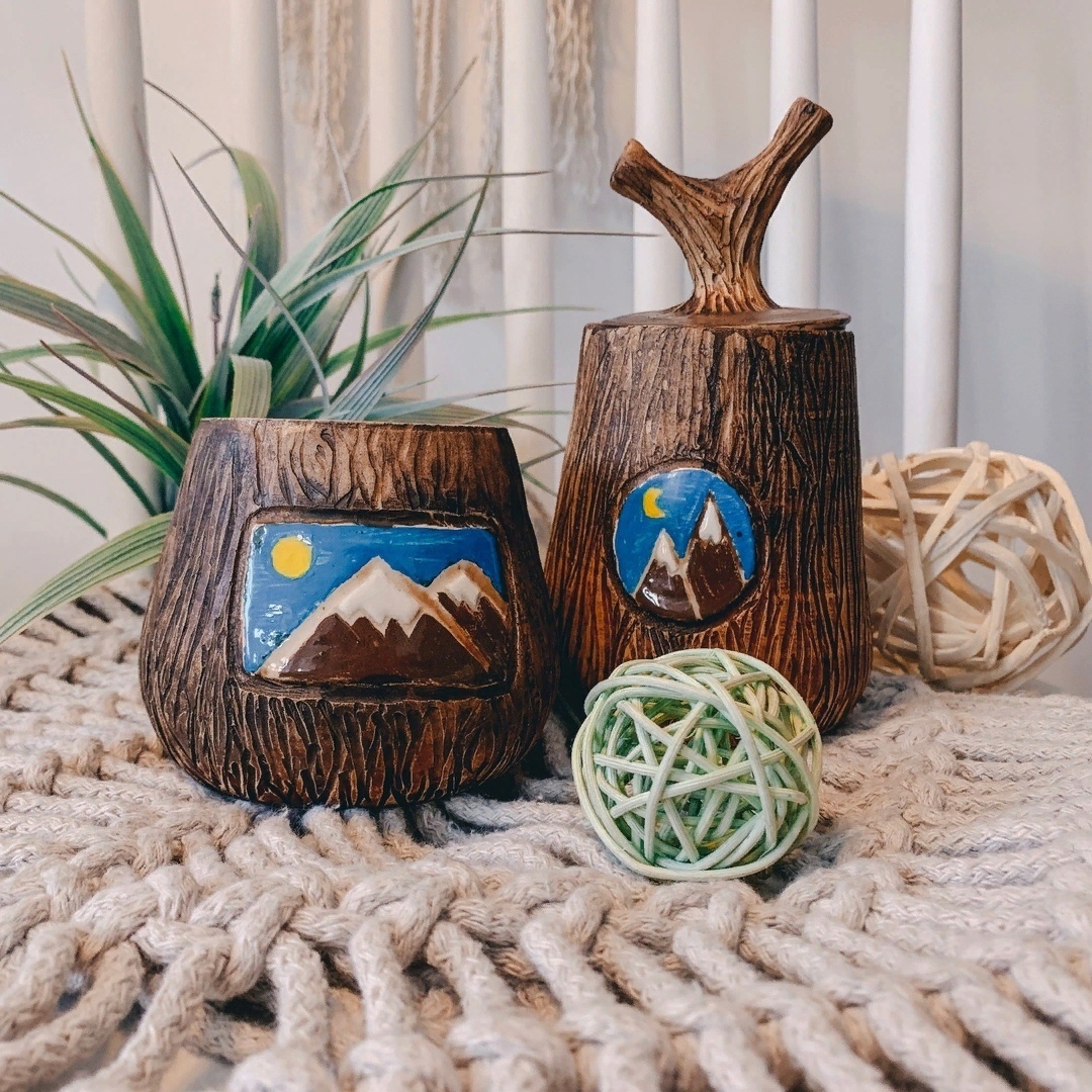 handmade clay jars with or without lids, useful clay pieces for beginners