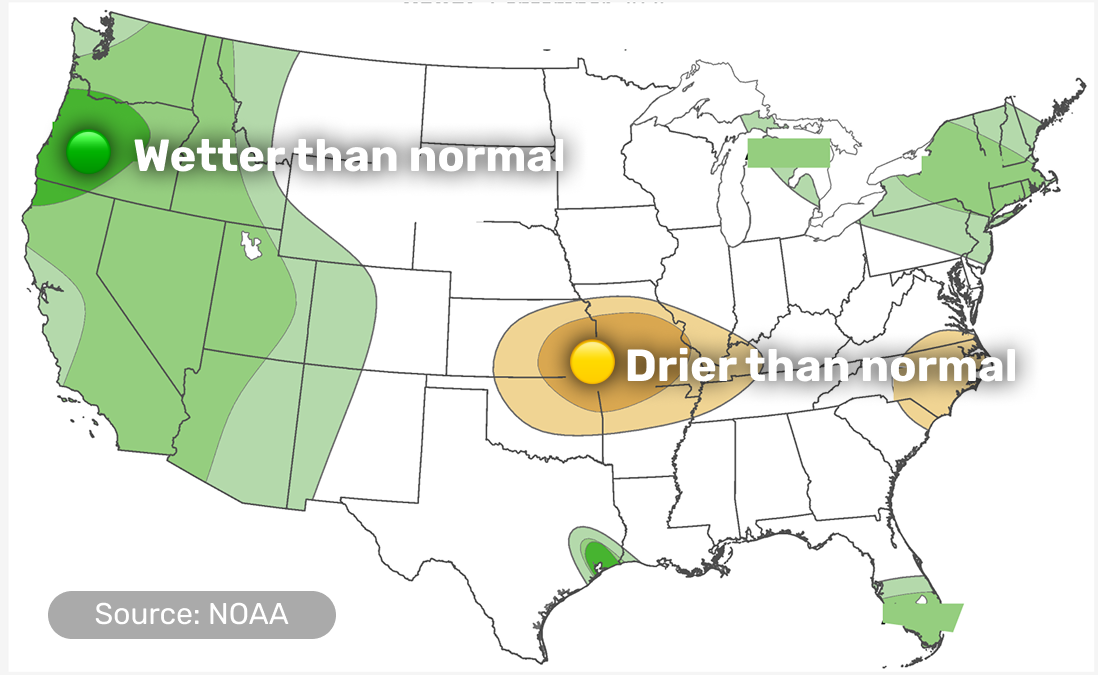 Monthly Precipitation Outlook map