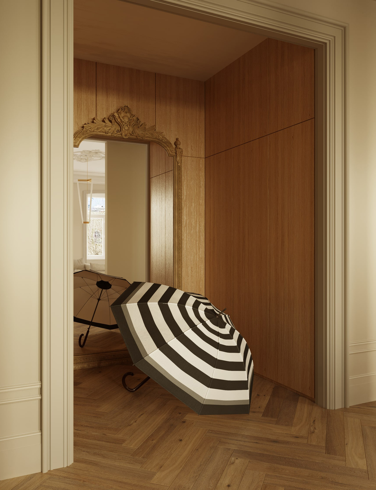 Винтажное зеркало в интерьере дизайнера Екатерины Фёдоровой