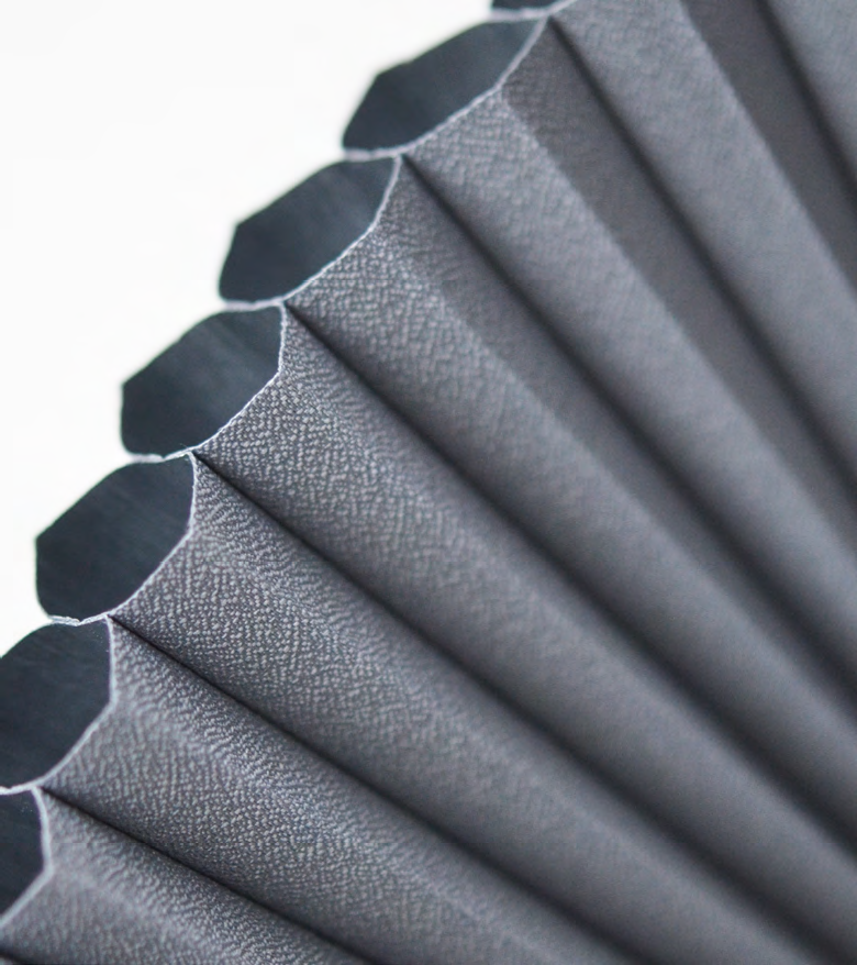 пример штор гофре вид сбоку, цвет темно-серый