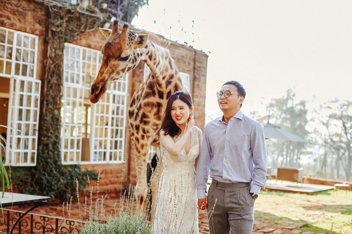 High End Engagement Session At Giraffe Manor Luxury Hotel