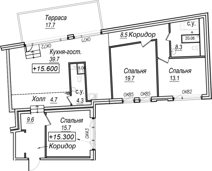 Планировка 13. Солнечный Екатеринбург евро четырехкомнатная квартира.