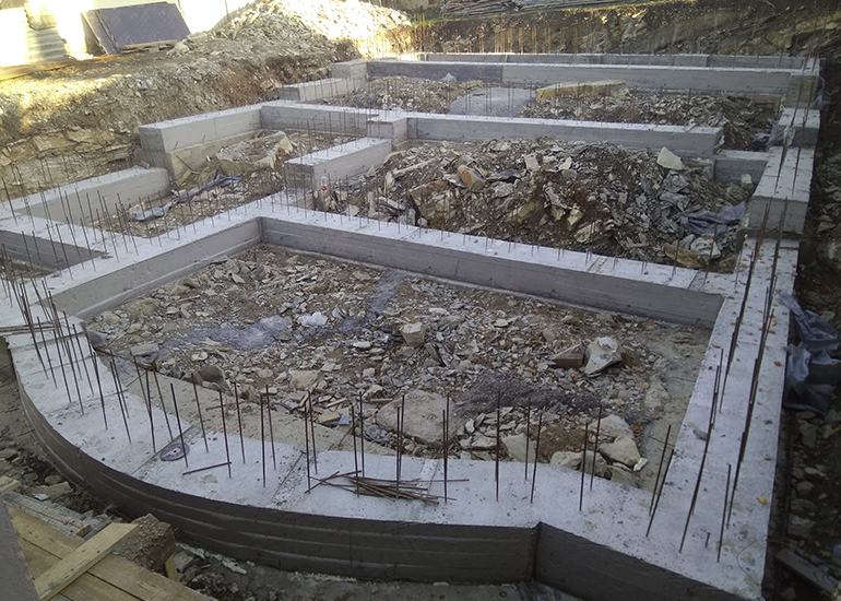 Подошва фундамента дома в Новороссийске