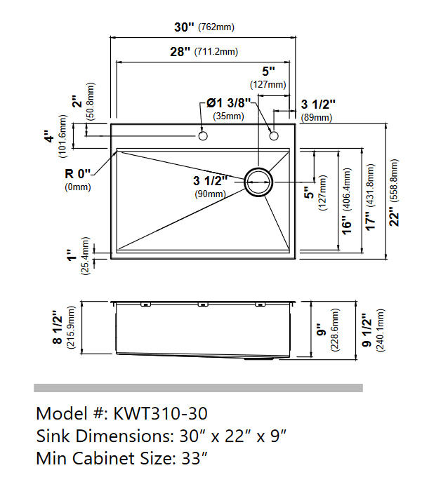 Кухонна мийка Kraus KWT310-30 - изображение 3