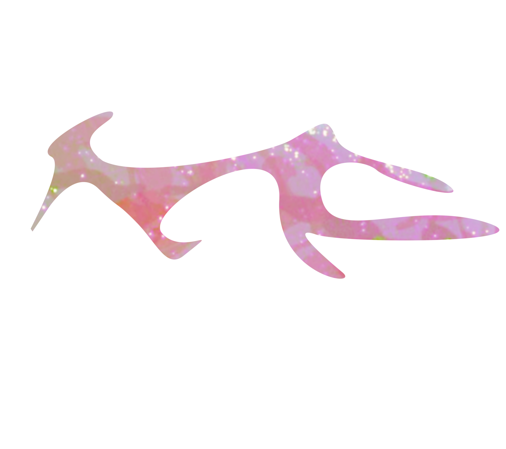 a big angular pink blob serves as part of the background