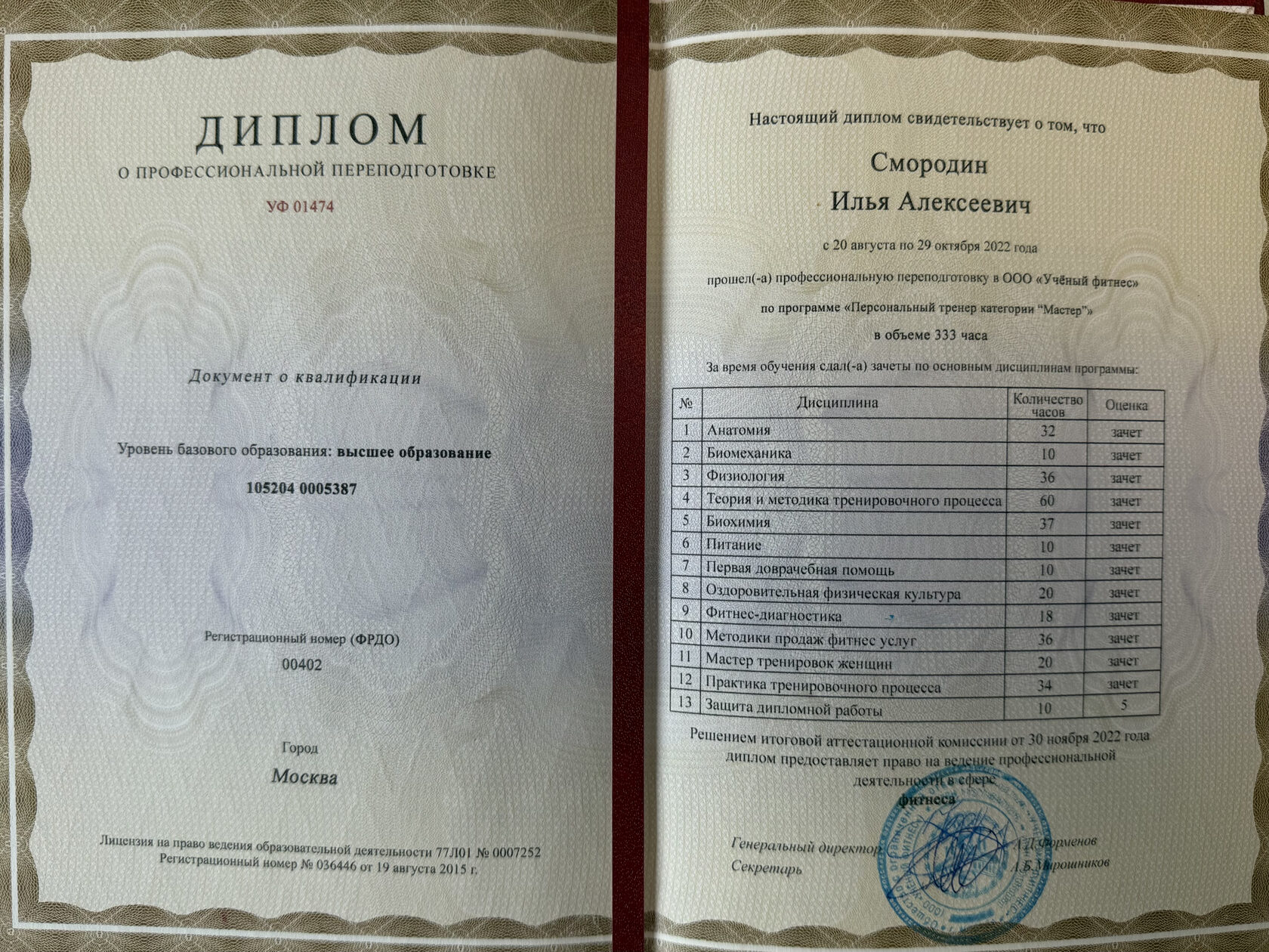 Диплом или сертификат, оригинальное изображение