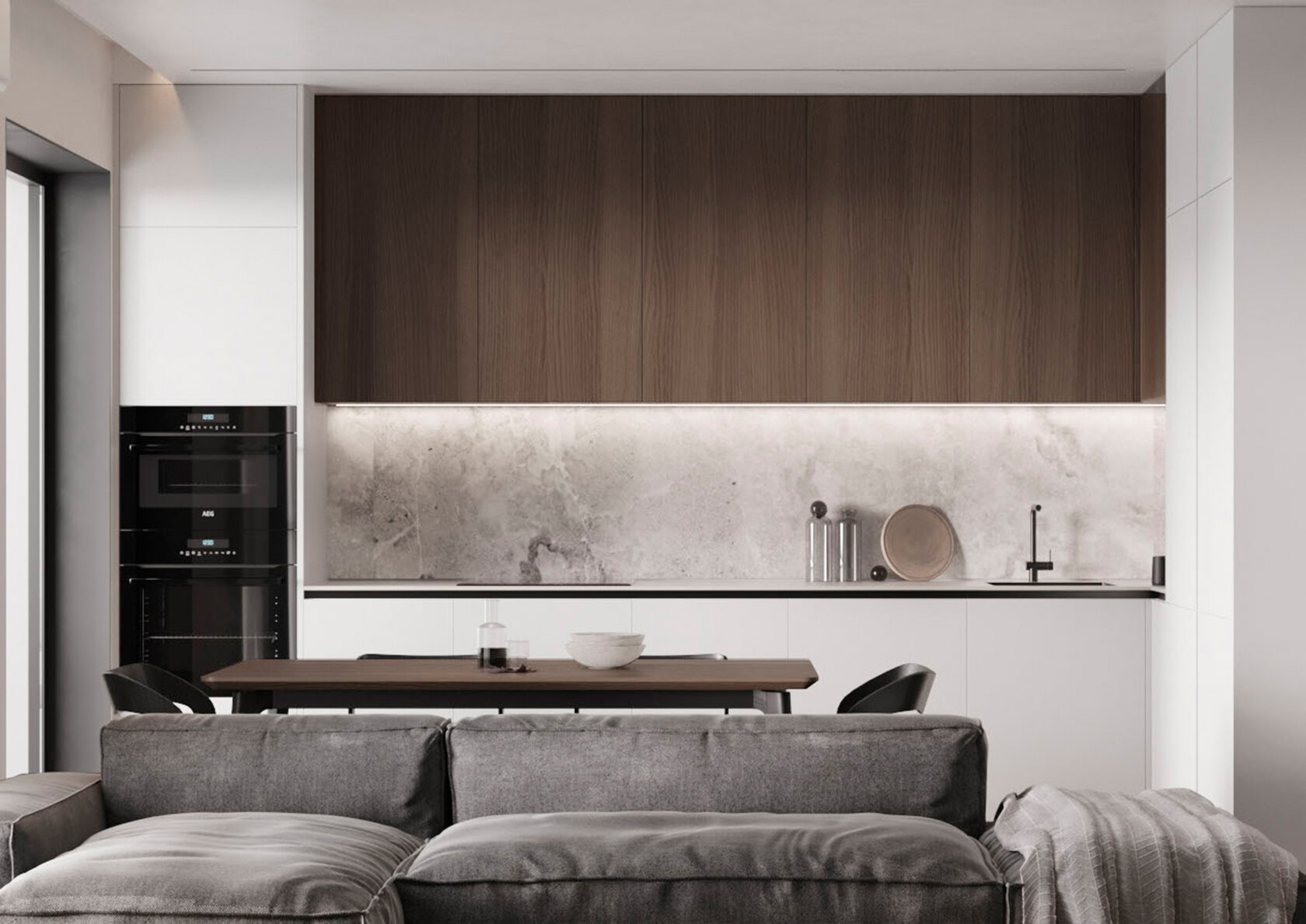 Кухня в элегантном строгом стиле