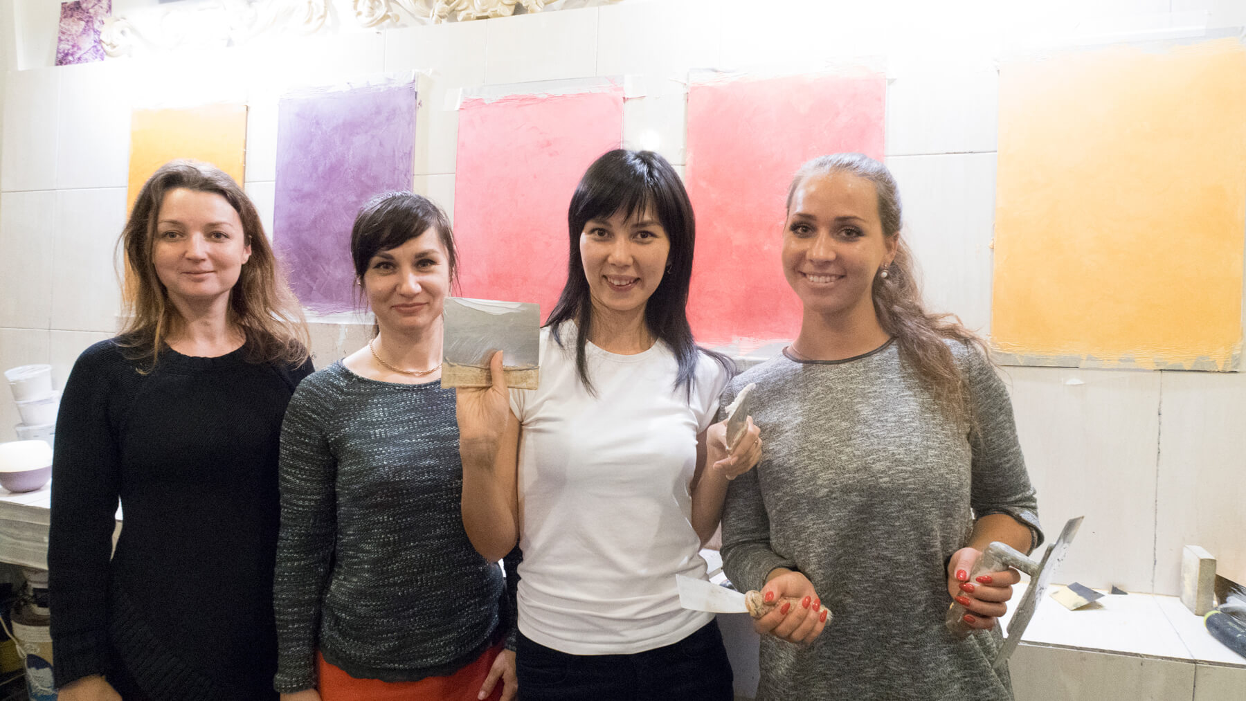 Фотоотчёт с мастер-класса по венецианской штукатурке