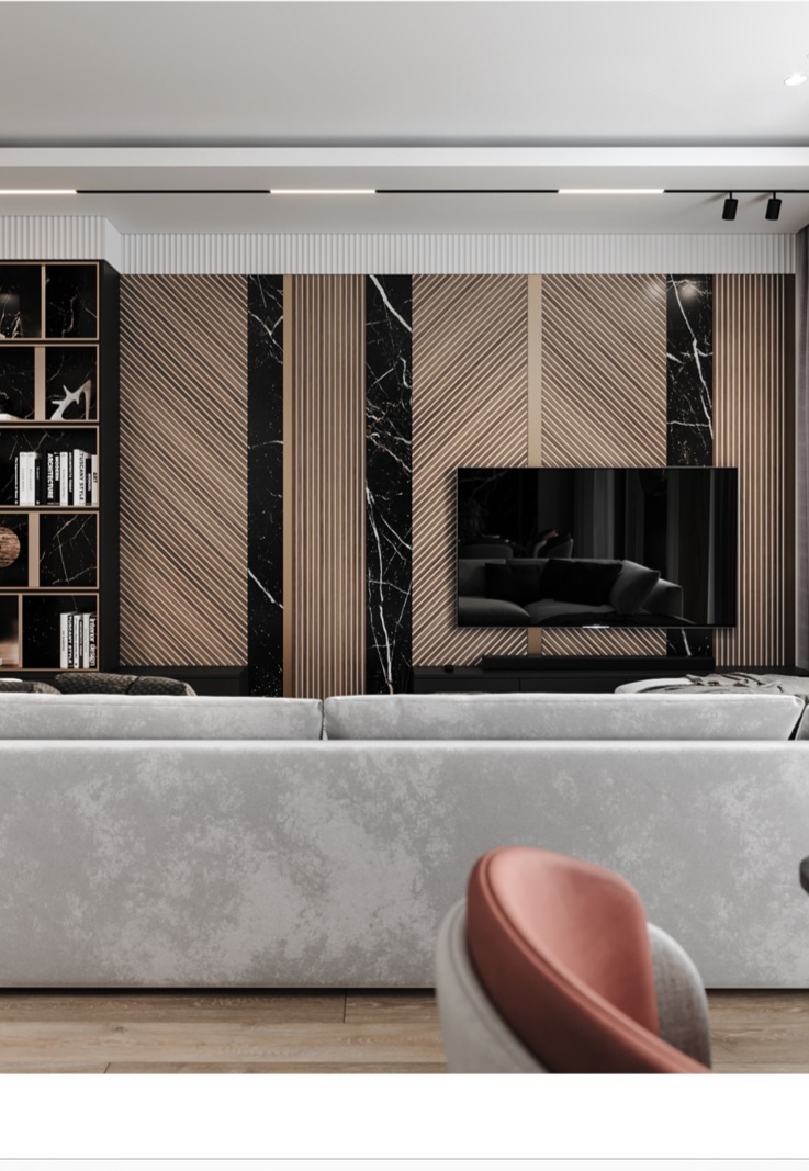 Элегантные реечные панели из шпона дуба, подчеркивающие природную красоту древесины и гармонично вписывающиеся в современный интерьер.