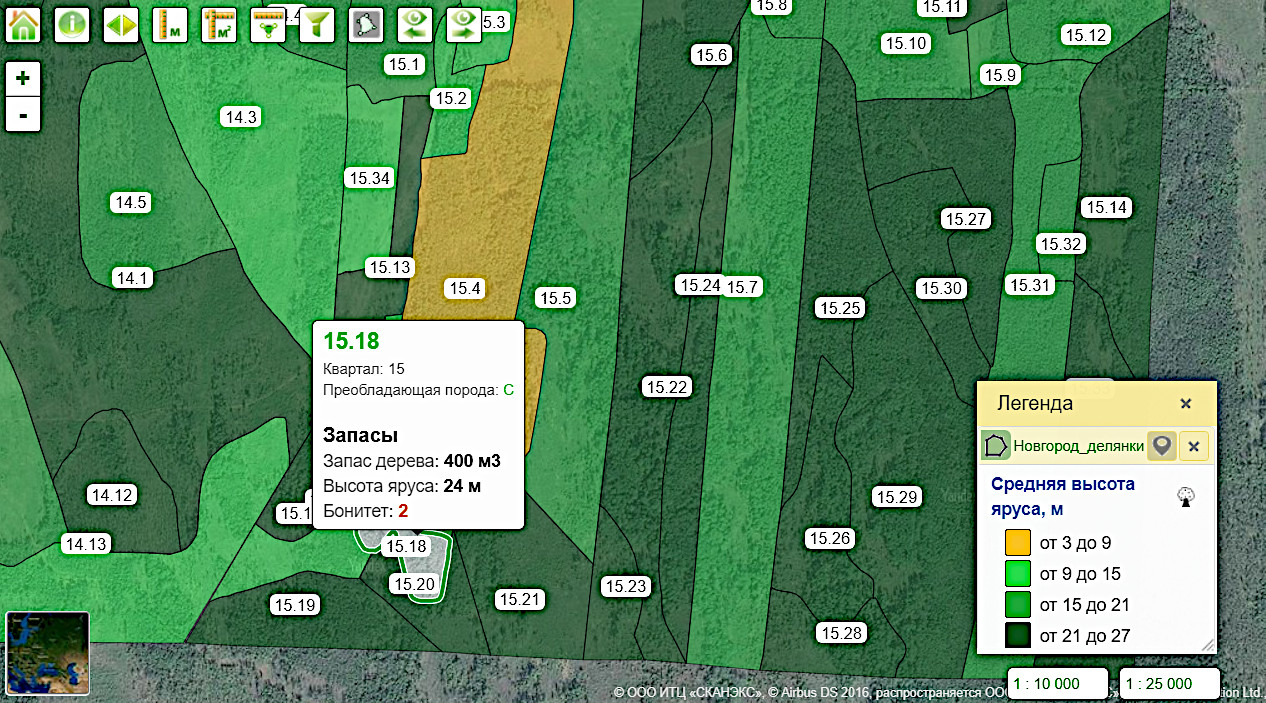 Кварталы лесов карта