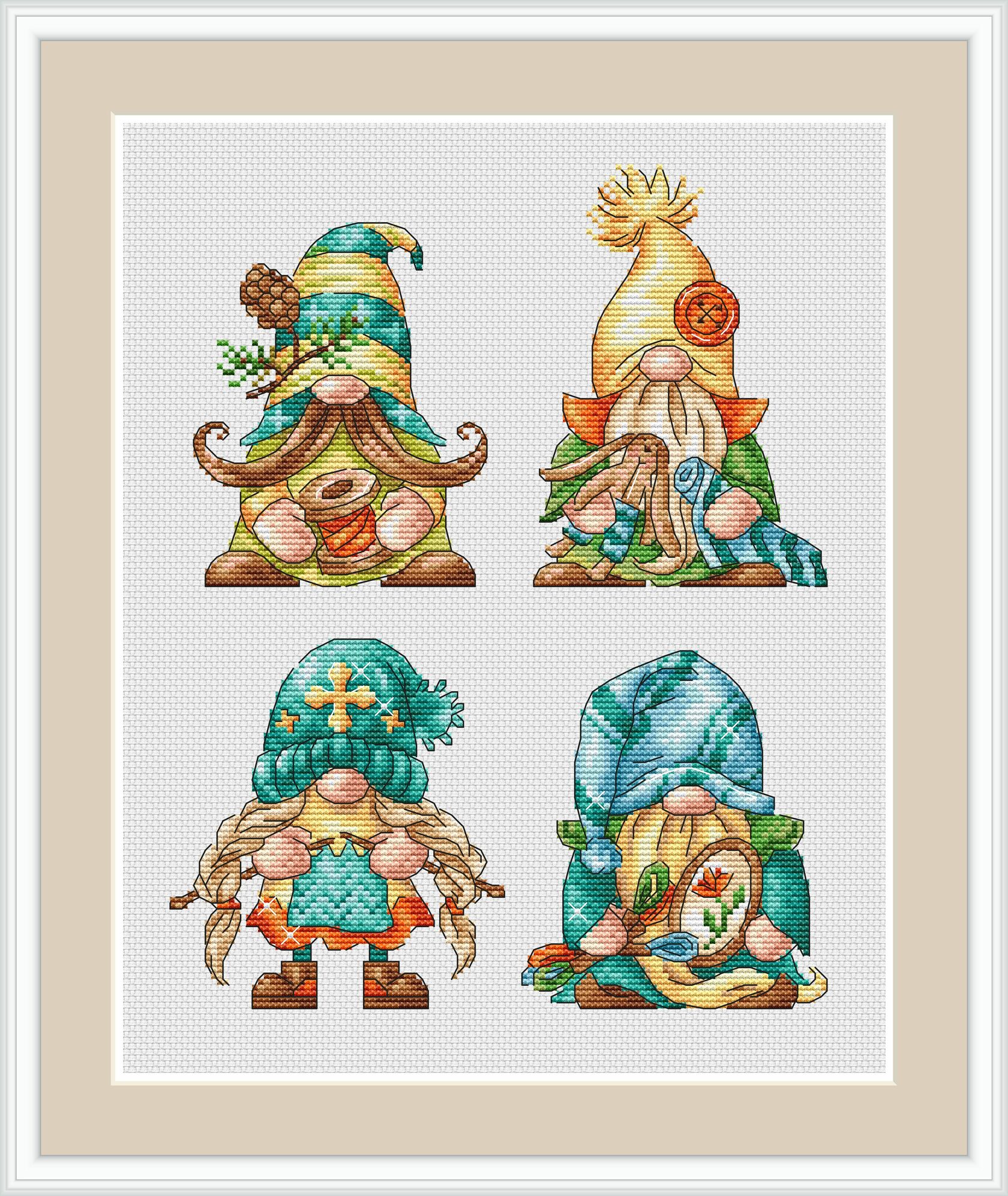 Схема вышивки гнома. Гномы вышивка Ларцова. Гном паттерн. Схемы гномов Ларцевой. Бесплатная схема Гном с подарком.