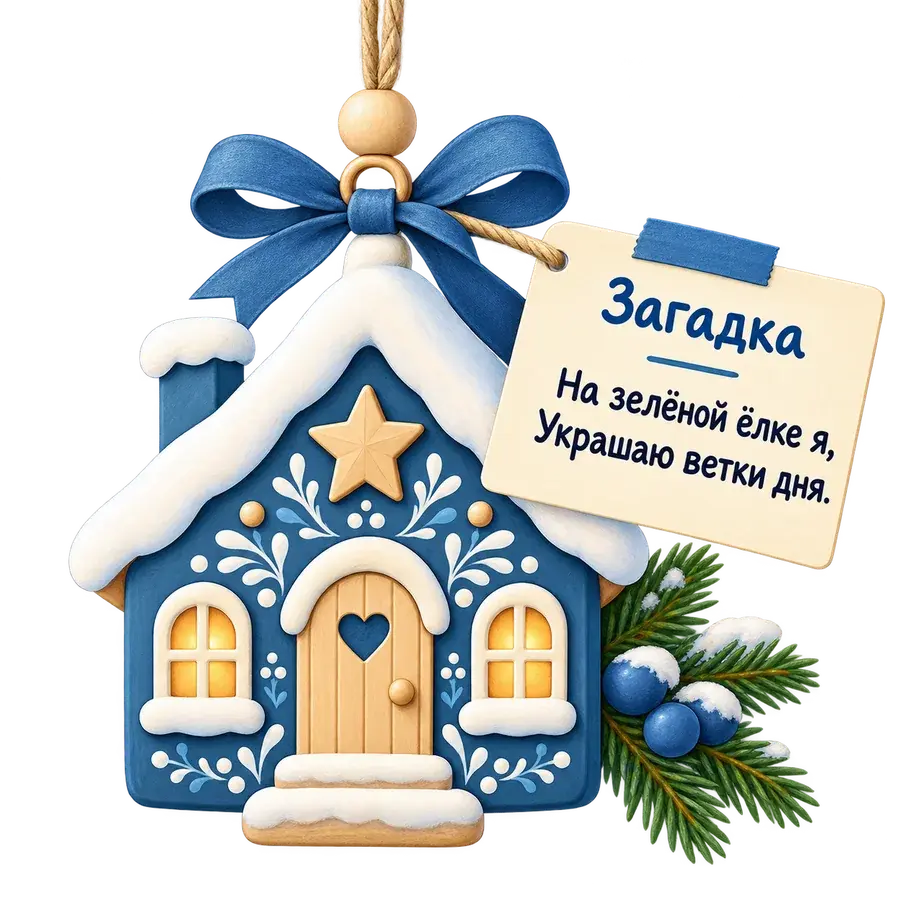 Ёлочная игрушка с запиской-загадкой для новогоднего домашнего квеста