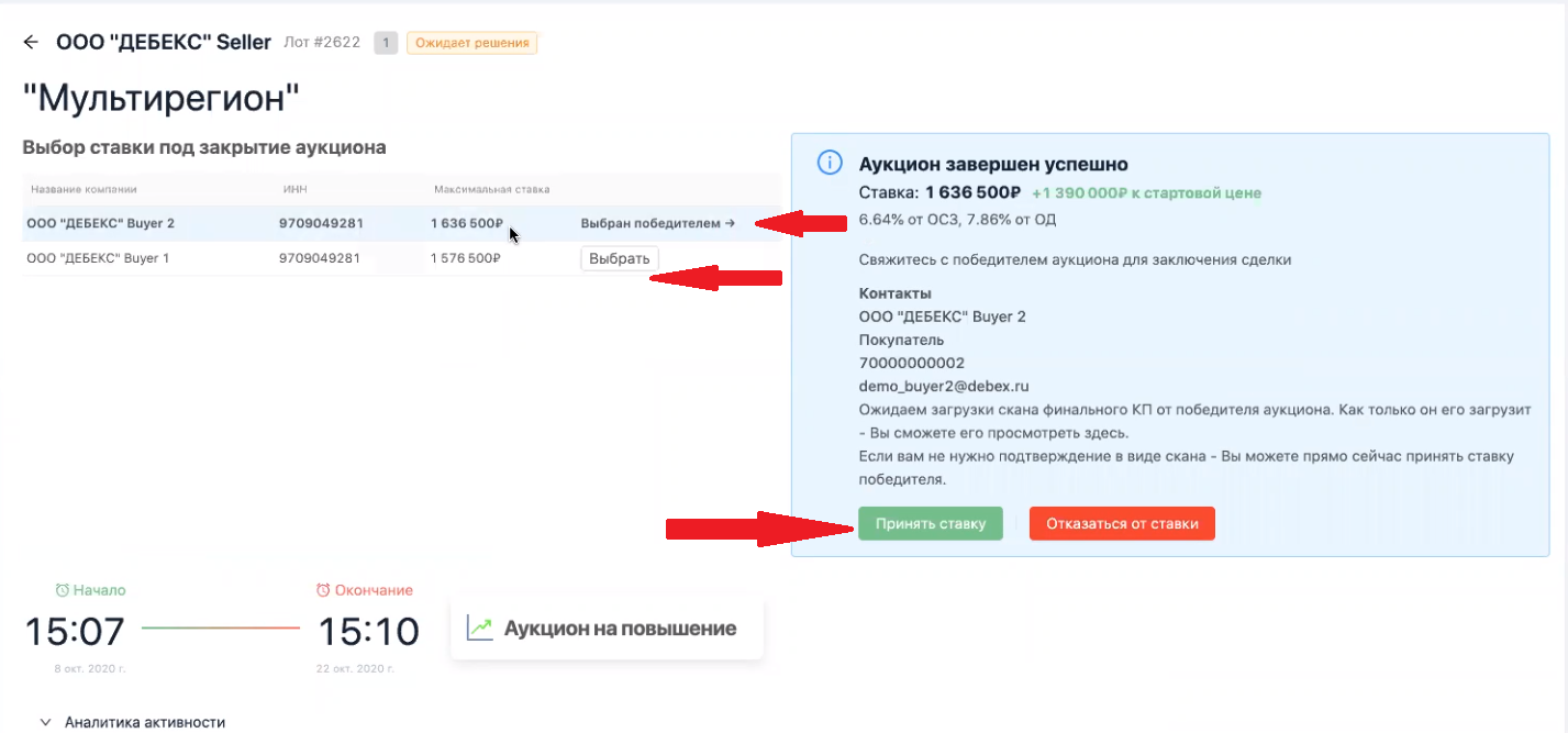 ВЫБОР СТАВКИ ПОД ЗАКРЫТИЕ АУКЦИОНА: ПРОДАВЕЦ САМ ОПРЕДЕЛЯЕТ ПОБЕДИТЕЛЯ