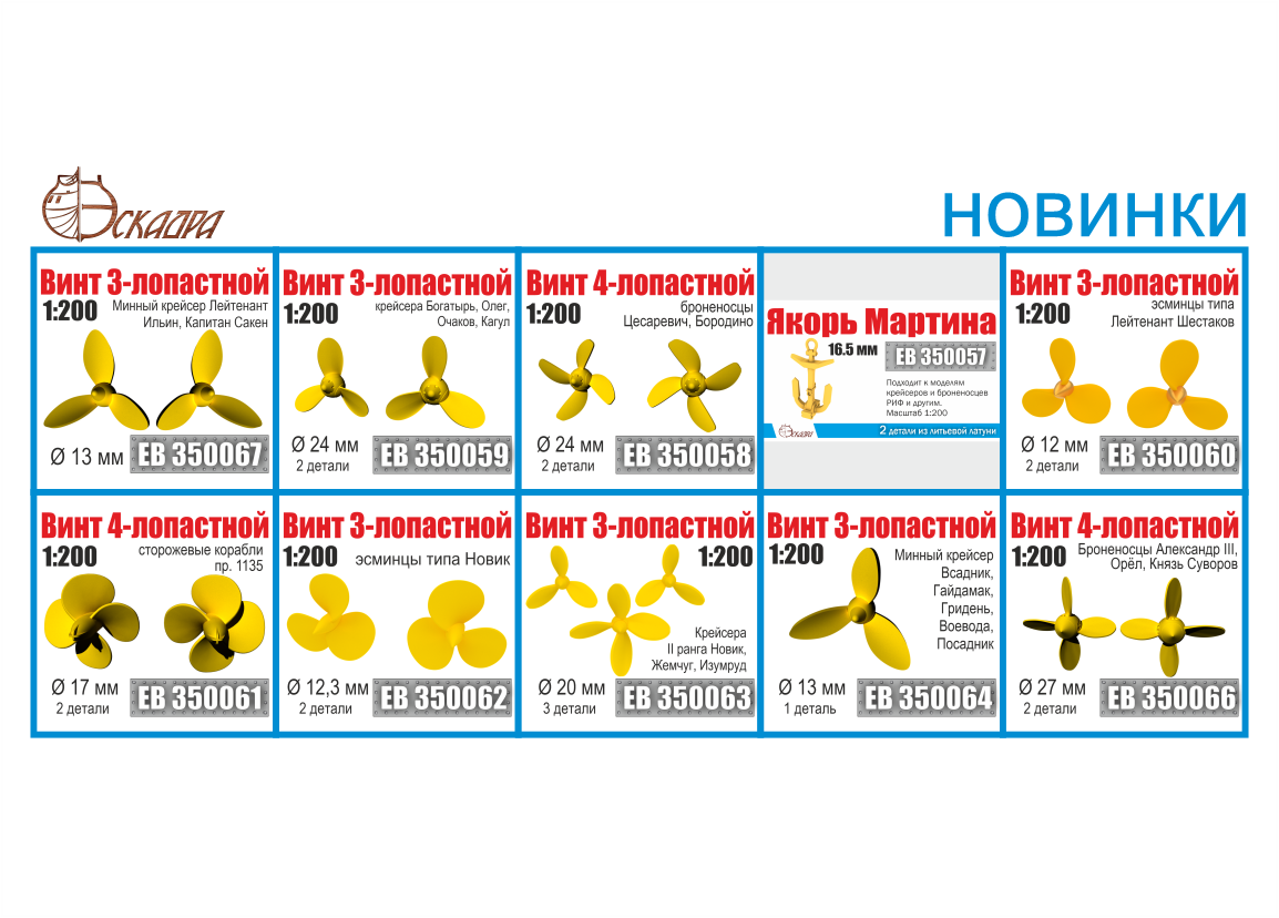 Обновление раздела латунные детали ТМ Эскадра