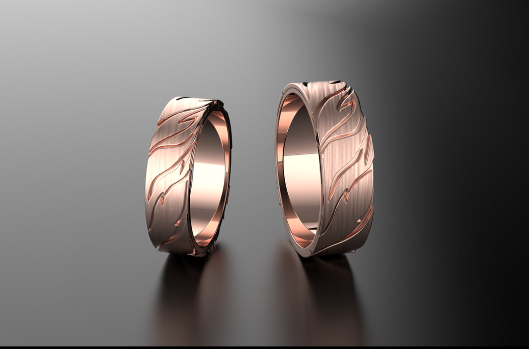 Изготовление дизайнерских свадебных обручальных колец из золота с ...