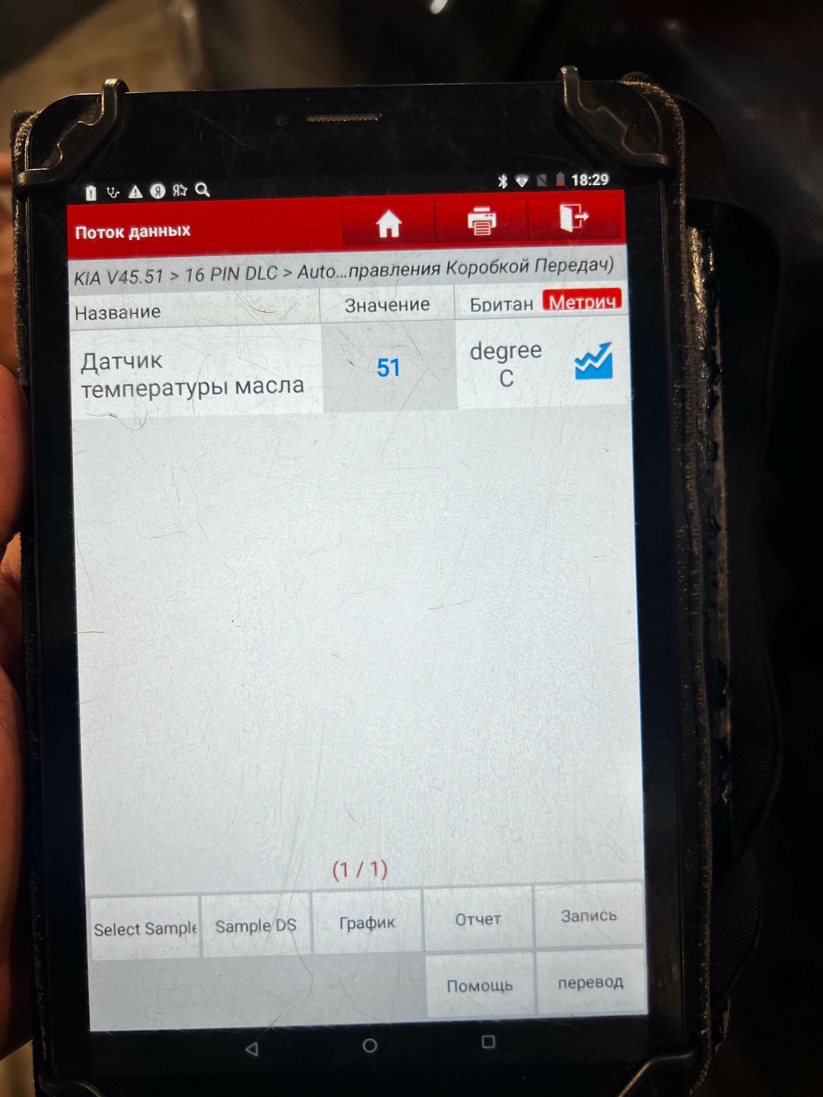 Контроль температуры АКПП Kia K5