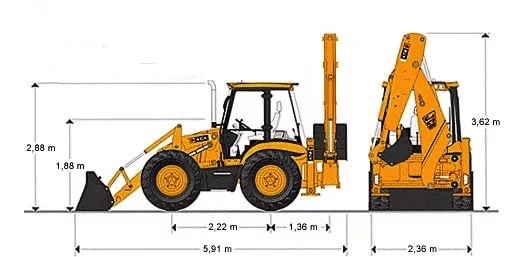 Экскаватор погрузчик jcb 3cx чертеж dwg