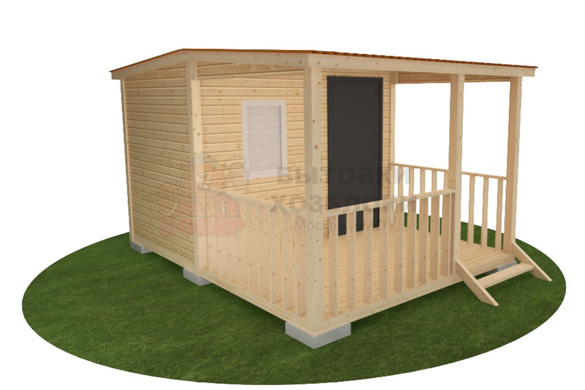 Бытовка для дачи 3х3 м (утепленная) + веранда 3х2 м