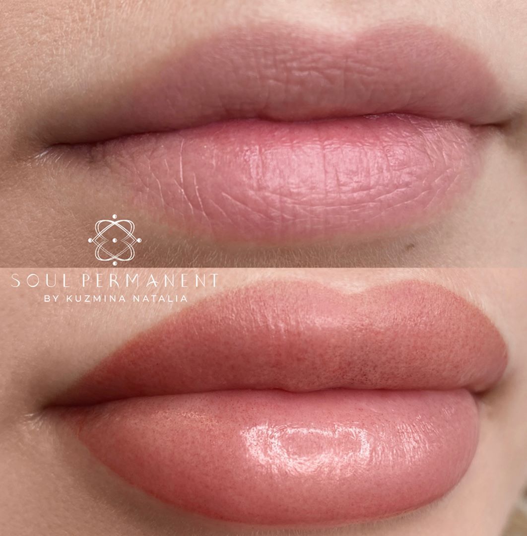 нюдовый перманентный макияж губ Москва