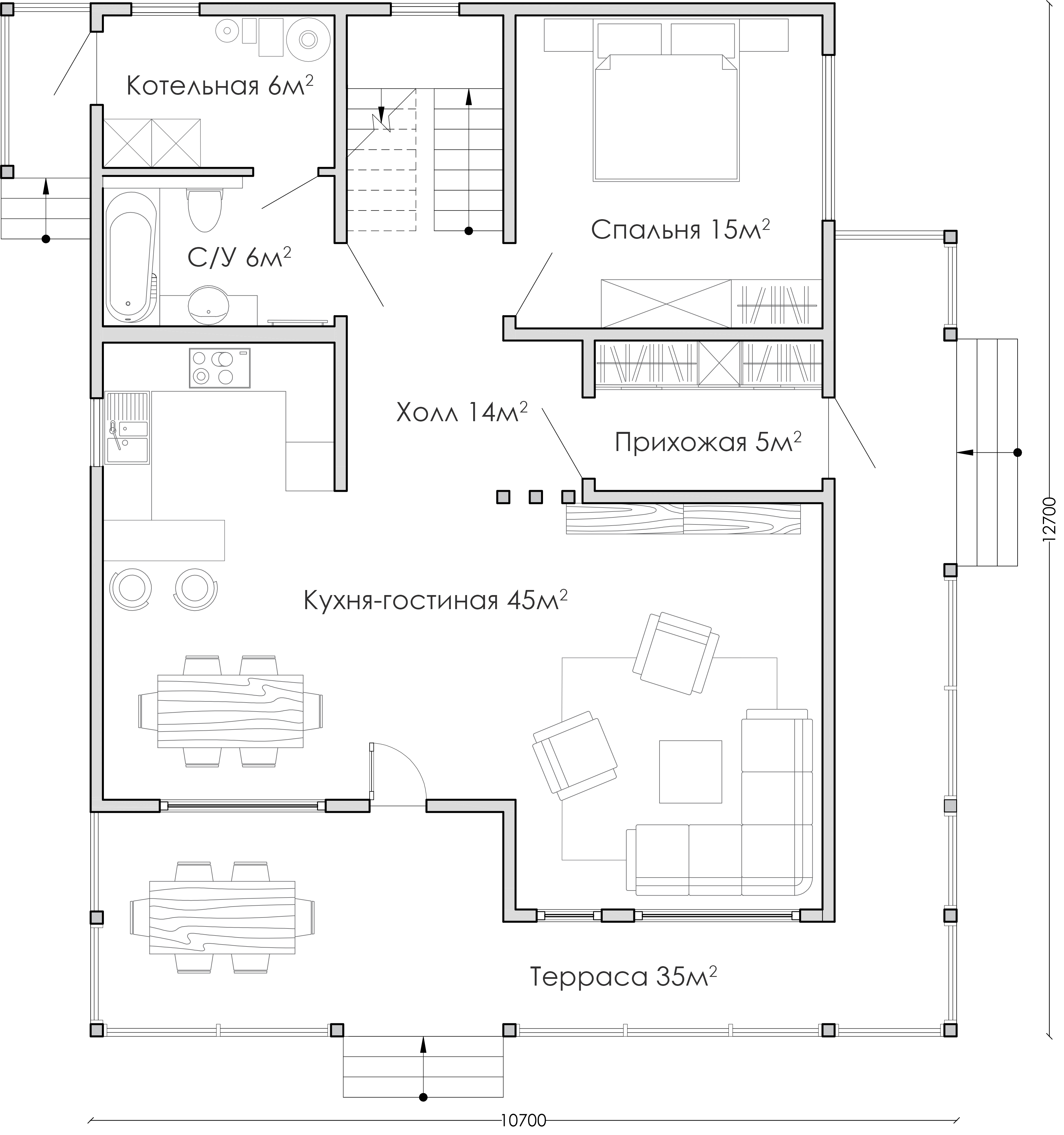 Проект каркасного дома TIMBA-260 | TIMBA HOUSE