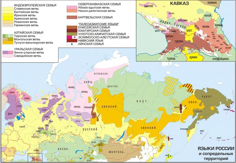 Карта языков россии