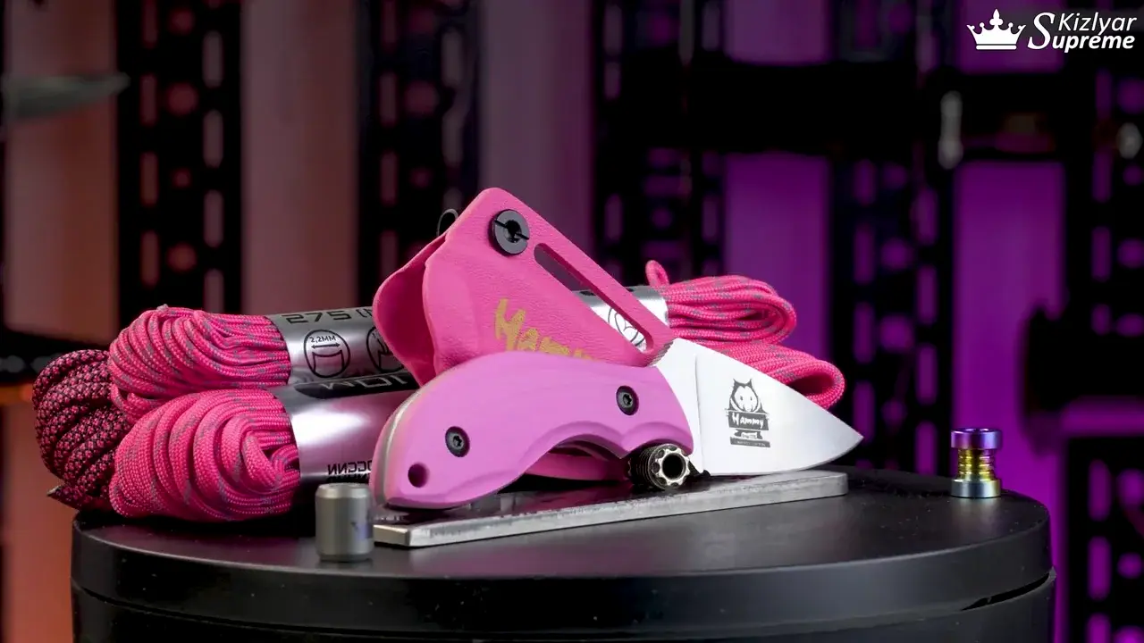 Kizlyar Supreme Hammy Pink compact EDC knife side view