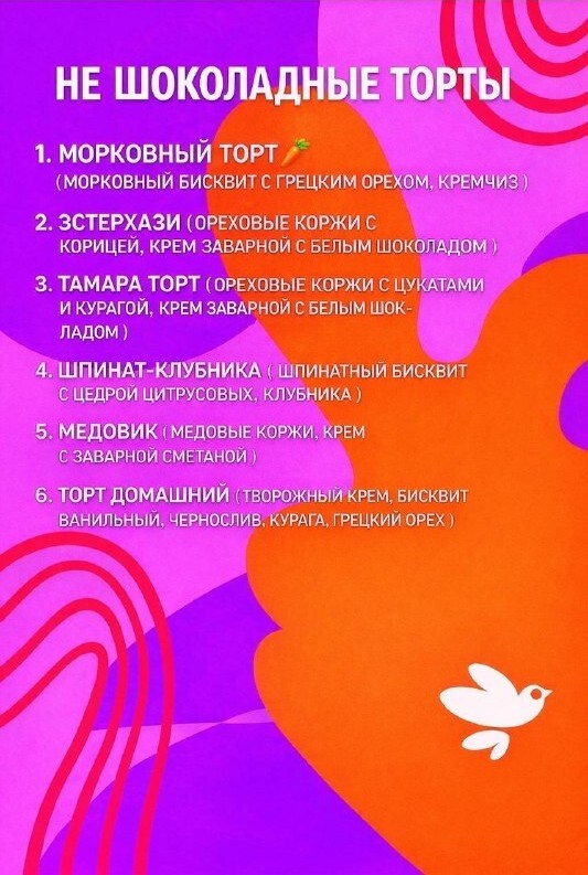 Меню десертов