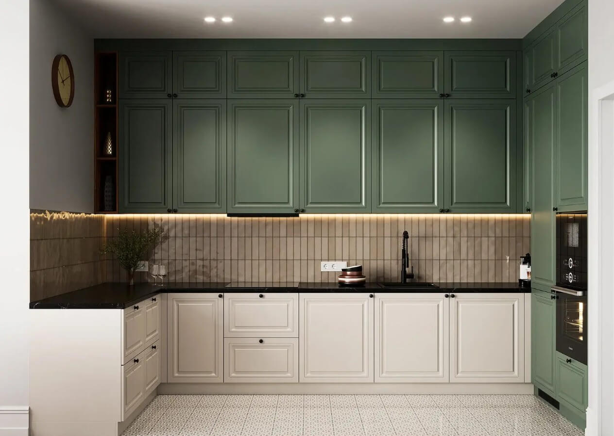 кухня под потолок Боровск фасад эмаль