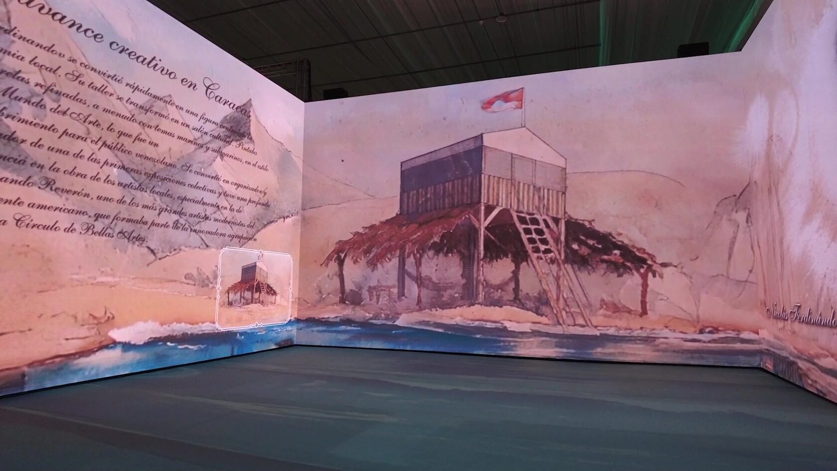 Проекция архивных материалов в историческом зале форума