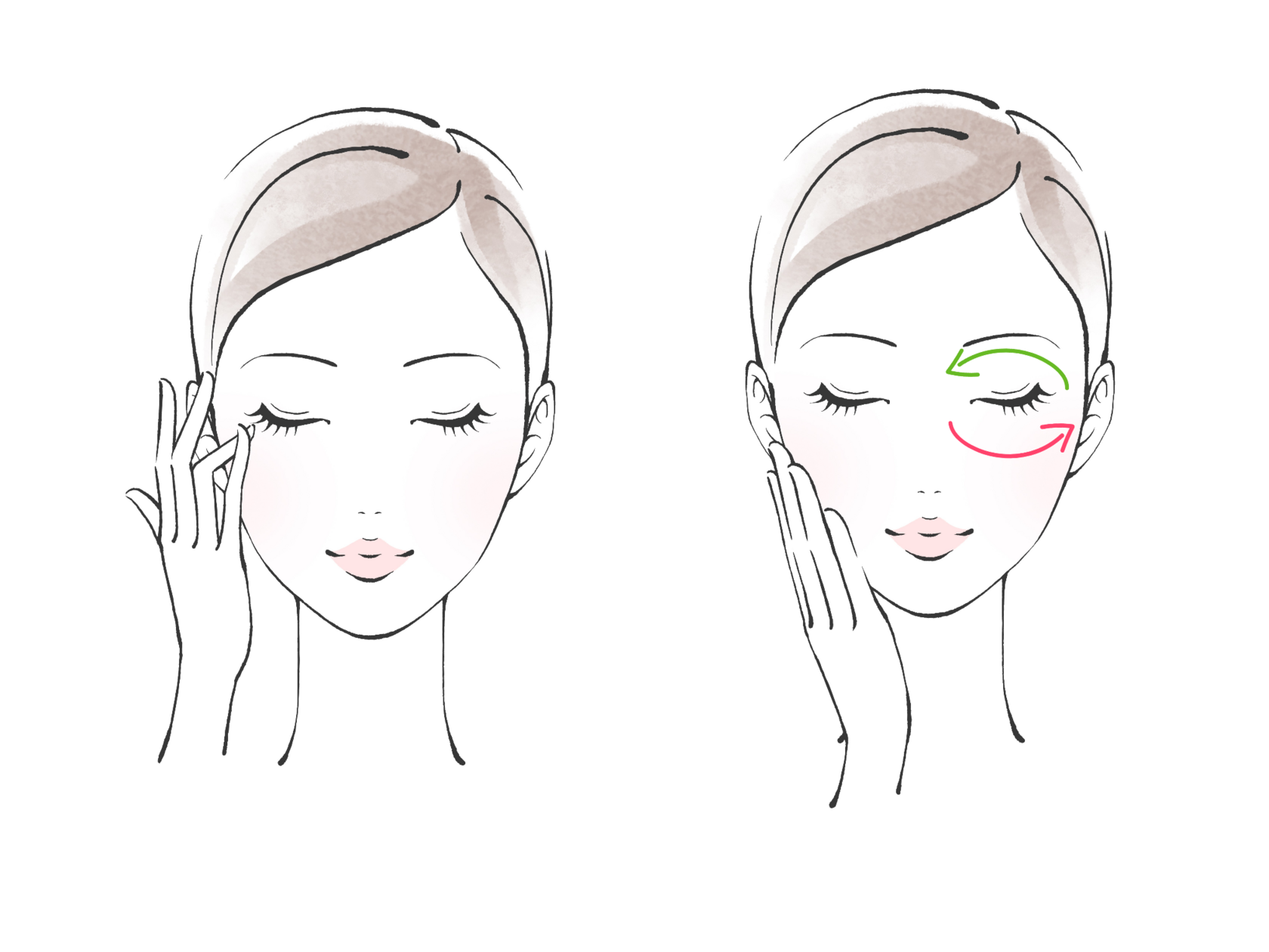 Как наносить крем вокруг глаз схема