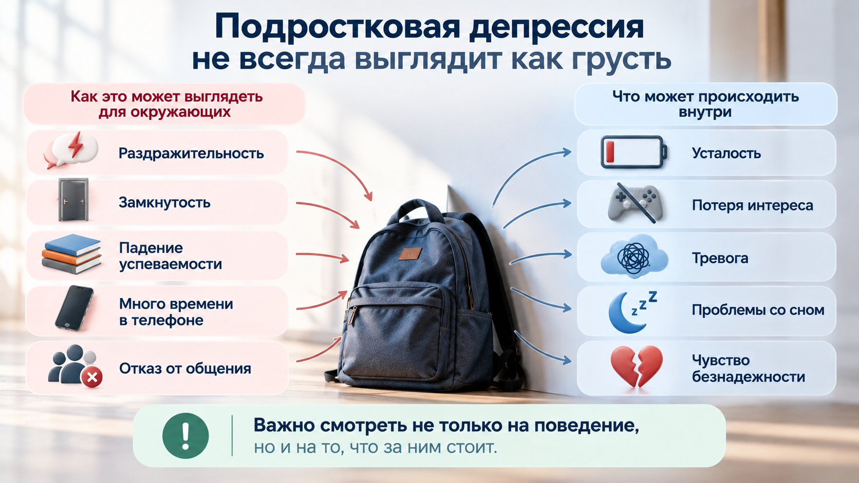 Подростковая депрессия может проявляться раздражительностью, закрытостью и потерей интересов