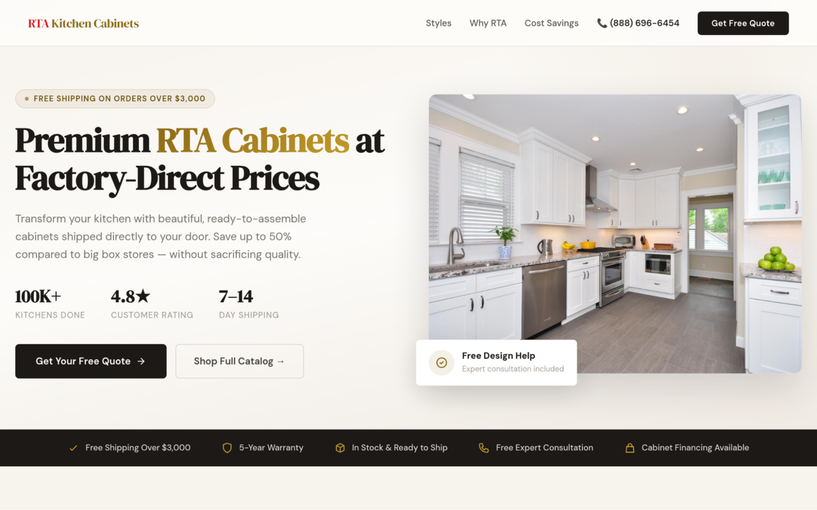 RTA Kitchen Cabinets Screenshot