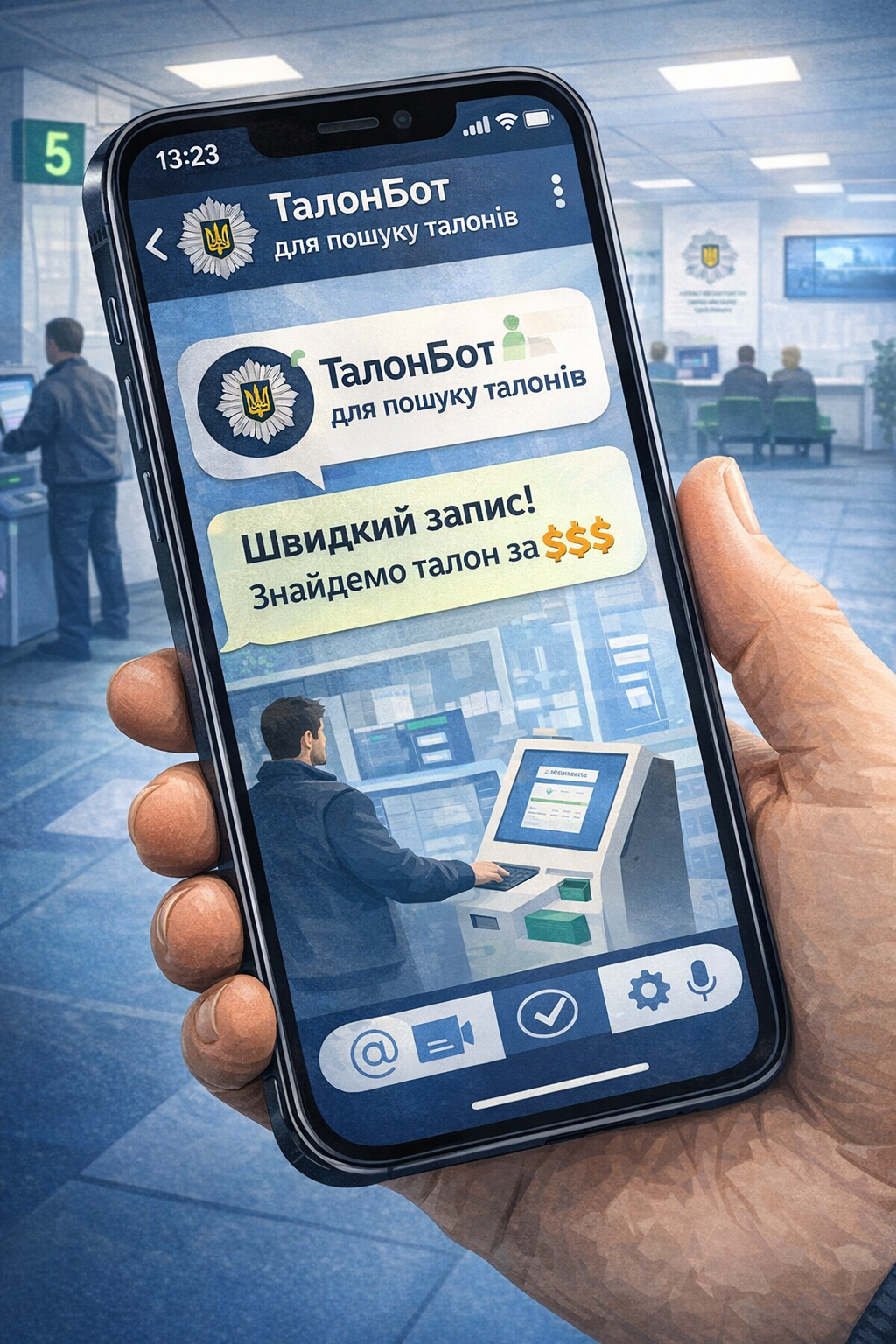 ТалонБот: швидка реєстрація в центрі